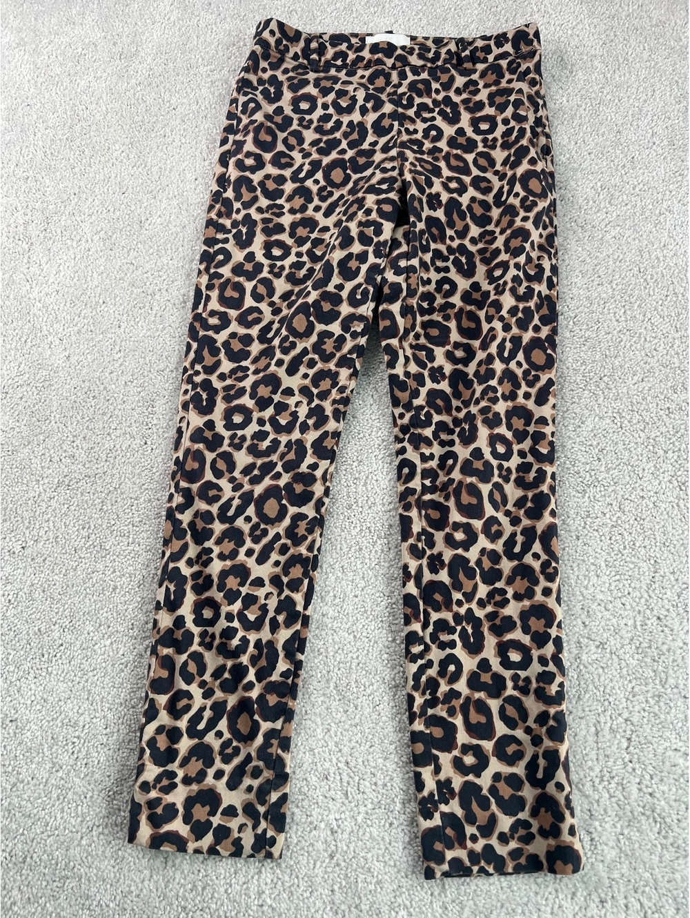 H&M Women’s Size 4 Leopard Print Pants Animal Print Straight Leg Y2K